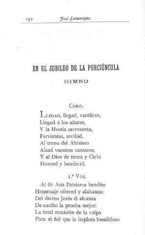El el  Jubileo de la Porciúncula .- Himno