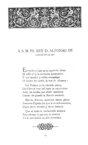 Á S.M. El Rey D. Alfonso XII, después de la paz