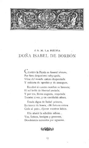 Á S. M. la Reina Doña Isabel de Borbón