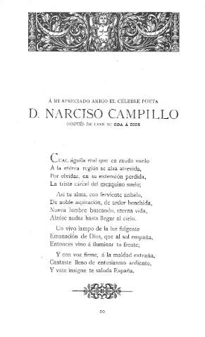 Á mi apreciado amigo el celebre poeta D. Narciso Campillo, después de leer su Oda á Diosrciso Campillo