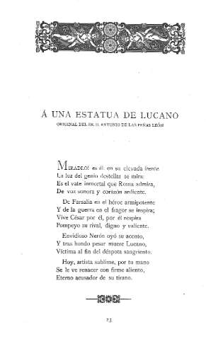 Á una estatua de Lucano original del Sr. D. Antonio de las Peñas León