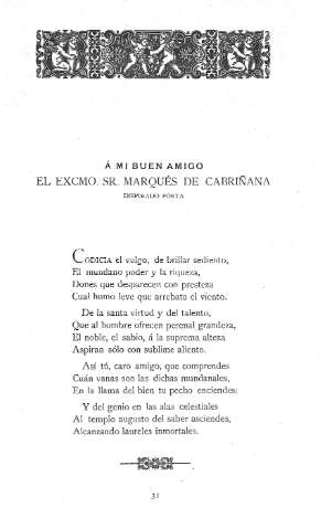 Á mi buen amigo el Excmo. Sr. Marqués de Cabriñana, inspirado poeta