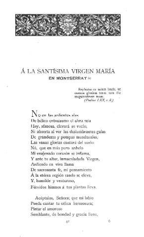 Á la Santísima Virgen María en Montserrat