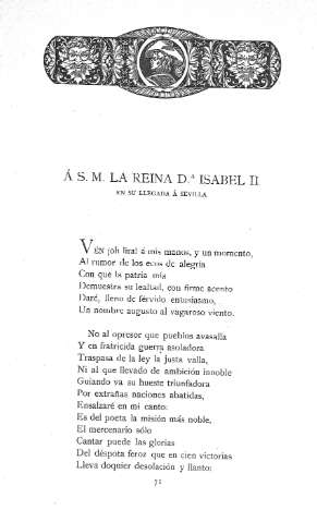 Á S.M. la Reina Dª Isabel II