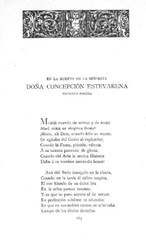 En la muerte de la señorita Doña Concepción Estevarena