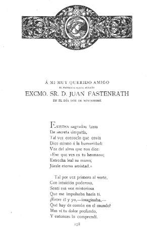 Á mi muy querido amigo el inminente poeta alemán Excelentísimo Sr. Juan Fastenrath
