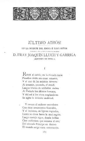 ¡Último adiós! .- En a memoria del Excmo. è Ilmo. Señor Cardenal de la Santa Romana Iglesia 