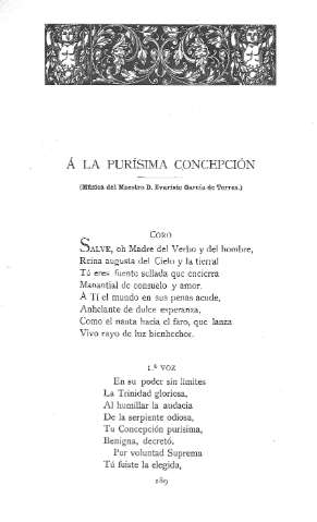 Á la Purísima Concepción