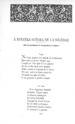 Á nuestra Señora de la Soledad