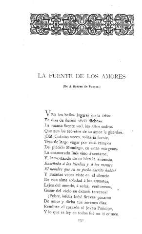 La fuente de los amores. (De A. Soares de Passos)