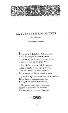 La fuente de los amores. Soneto. (De Elpino Duriense)