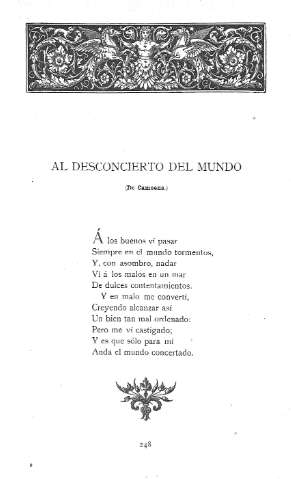 Al desconcierto del mundo. (De Camoens)