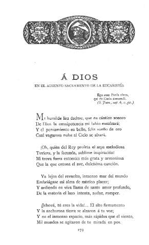 Á Dios en el Augusto Sacramento de la Eucaristía