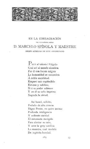 En la consagración del Ilmo. Sr. D. Marcelo Spínola y Maestre 