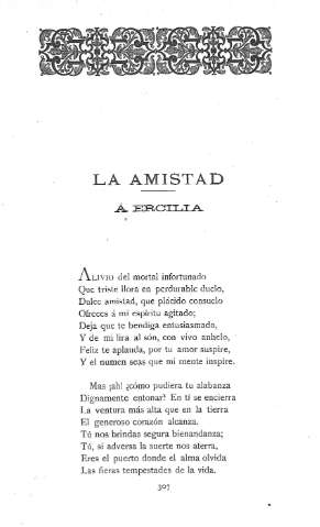 La amistad .-  Á Ercilia