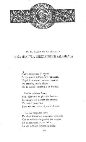 En el álbum de la señorita Doña Manuela Fernández de Salamanca