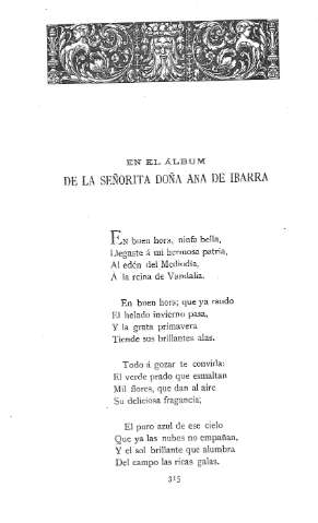 En el álbum de la señorita Doña Ana Ibarra
