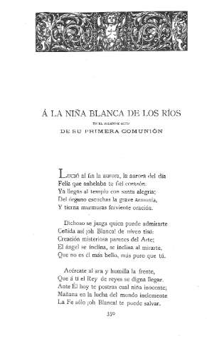 Á la niña Blanca de los Ríos, en el solemne acto de su Primera Comunión