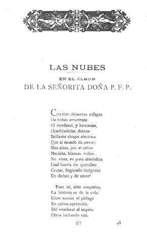 Las nubes .- En el álbum de la señorita P.F.P.