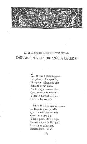 En el álbum de la muy ilustre señora doña Manuela Real de Azúa de la Cerda