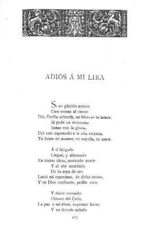 Adios á mi lira