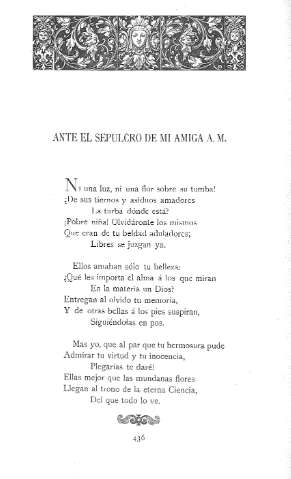 Ante el sepulcro de mi amiga A. M. 
