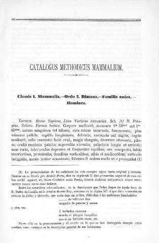 Catalogus Methodicus Mammalium
