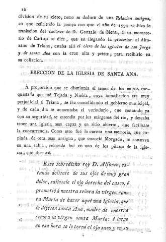 Ereccion de la Iglesa de Santa Ana