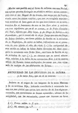 Antiguedad de las imágenes de N. Señora y de Santa Ana, que en él se veneran