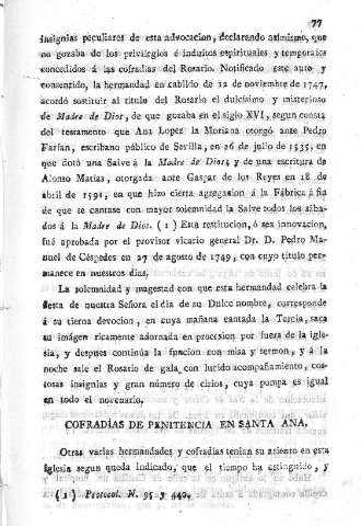 Cofradías de Penitencia en Santa Ana