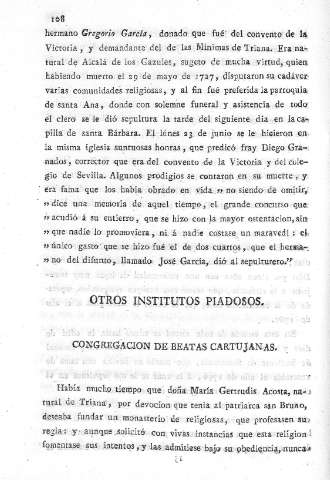 Otros institutos piadosos. Congregacion de Beatas Cartujanas