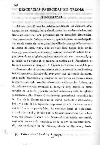 Desgracias padecidas en Triana. Tempestades