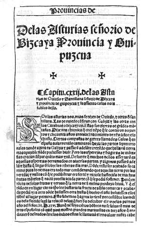 De las Asturias señorio de Bizcaya Provincia y Guipuzcua