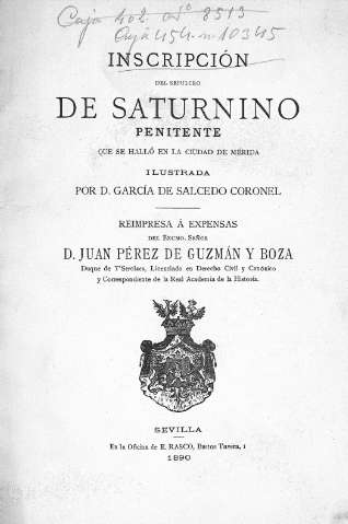 Inscripcion del sepulcro de Saturnino Penitente 
