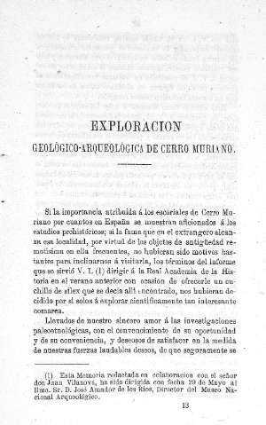 Exploración geológico-arqueológica de Cerro Muriano
