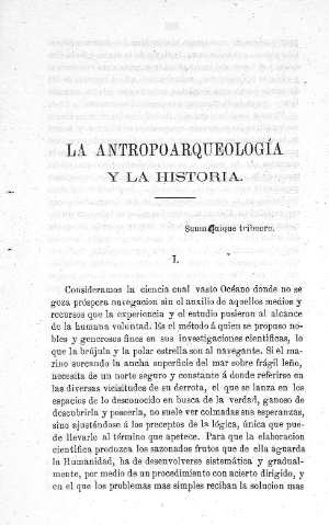 La antropoarqueología y la historia