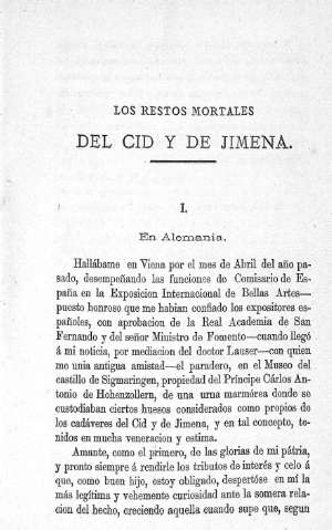 Los restos mortales del Cid y de Jimena