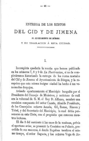 Entrega de los restos del Cid y de Jimena