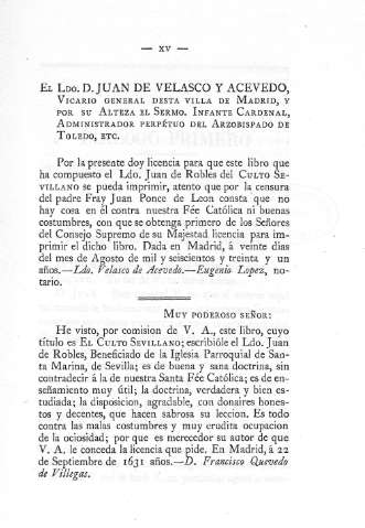 El Ldo. D. Juan de Velasco y Acevedo, Vicario General desta villa de Madrid...