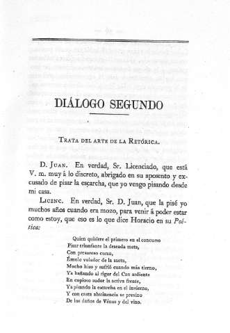 Diálogo Segundo. Trata del Arte de la Retórica