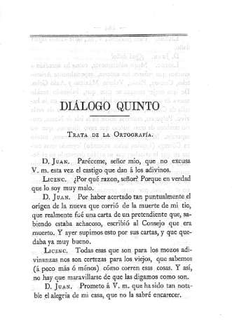 Diálogo Quinto. Trata de la Ortografía
