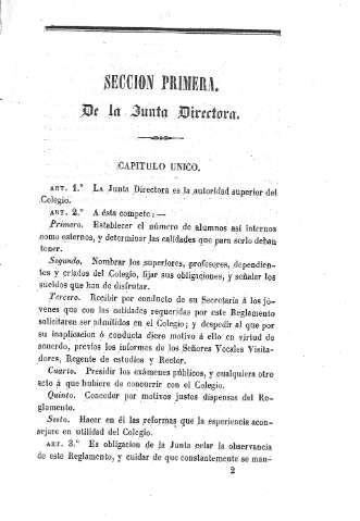 Sección Primera de la Junta Directora