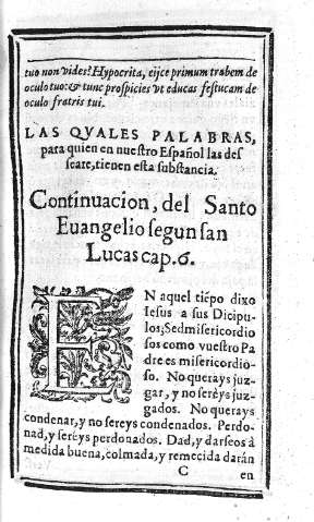 Continuacion, del Santo Evangelio segun San Lucas