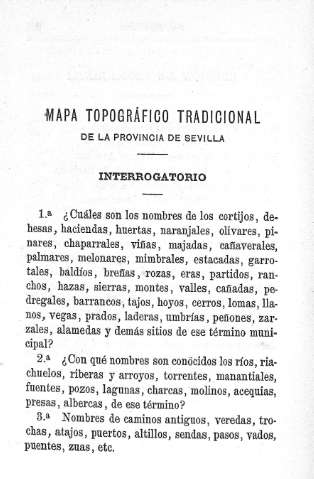 Mapa topográfico tradicional de la provincial de Sevilla