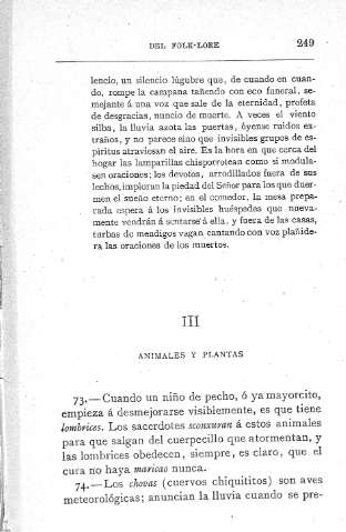 III. Animales y plantas