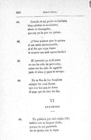 VI. Desdenes