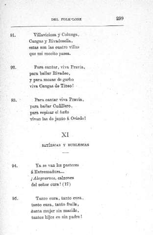 XI. Satíricas y burlescas