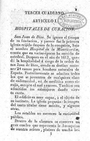 Tercer Cuaderno. Articulo I.