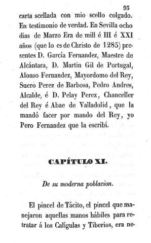 Capítulo XI. De su moderna población