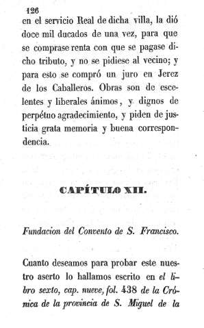 Capítulo XII. Fundación del Convento de S. Francisco